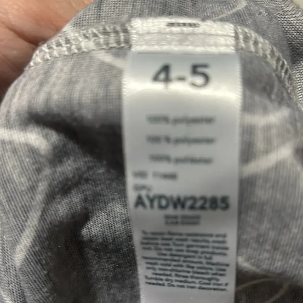 Carters 4/5 nightgown duo grey black girls rule and hearts euc